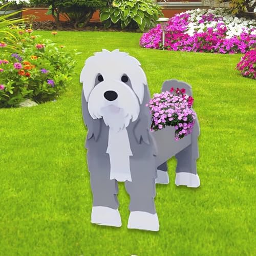 Baba Collie Dog Planter Pots, Animal Shaped Flower Pot