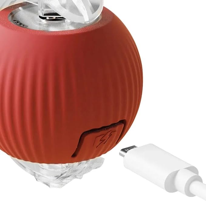 Automatic Ball for Small Dogs & Cats - Activated Moving Toy, Rechargeable, Self Play, Ball Toy with Long Tail Teaser