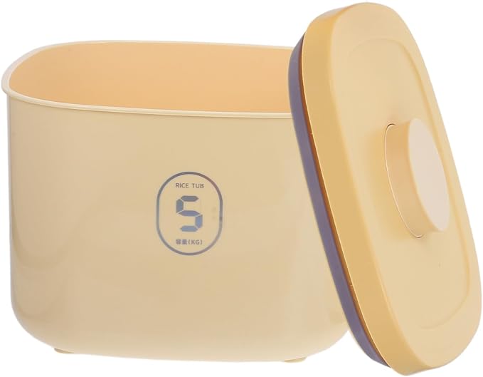 HOMSFOU Airtight Cat Food Storage Container Vacuum-sealed Small Yellow Grain Bin Moisture-proof Pet Food Canister for Dog and Cat Treats
