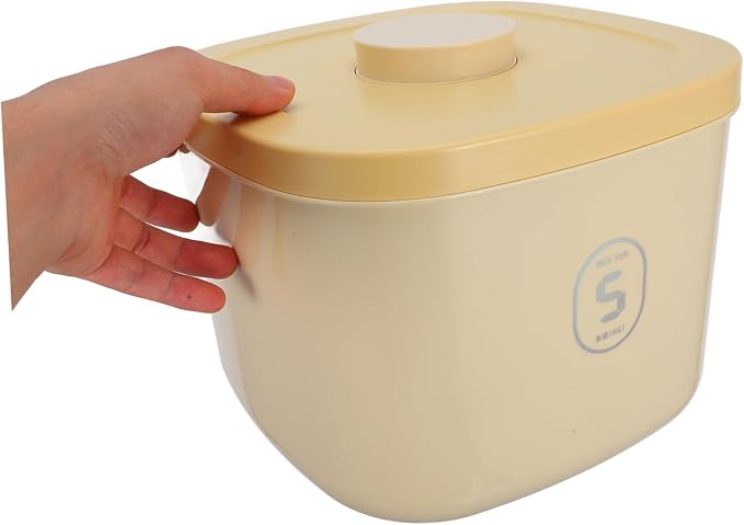 COLLBATH Pet Food Storage Container Small Airtight Dog Food Holder Yellow Vacuum Sealed Grain, Small, Yellow