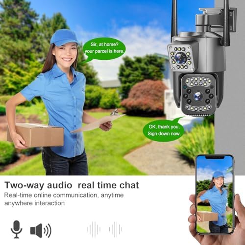 V380pro WiFi 2.5Inch PTZ SC03-W Black 4MP Security CCTV Wireless IP Security Dual Lens PTZ Camera