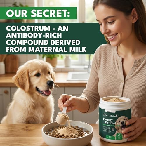 Puppy Probiotic Powder + Colostrum - NovaTails, Gut Health, 14oz