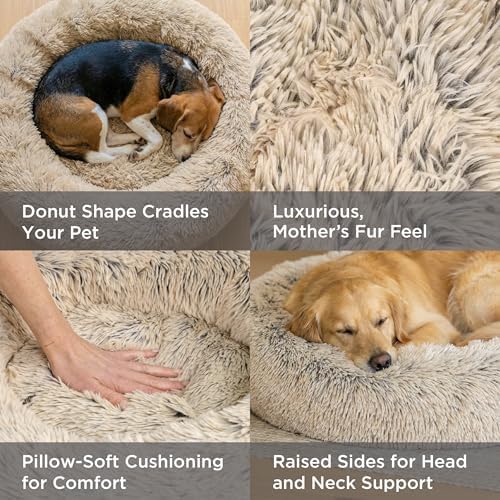 Best Friends by Sheri Original Calming Donut Dog Bed, Frost Gray, Small 23"