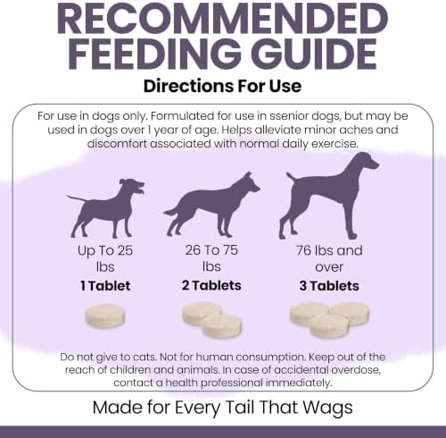 Senior Dog Supplements for Hip and Joint- 120 Tablets of Dog Vitamins