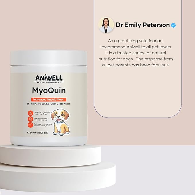MyoQuin: Advanced Dog Hip and Joint Supplement with Glucosamine, Omega 3,Chondroitin and Green Lipped Mussel, Chews for Small Dogs, Medium Dog and Large Dogs Breeds