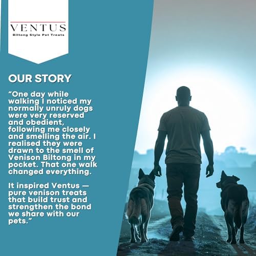 VENTUS Jerky Crunch Stix - Single Ingredient High Protein Dog Training Treats, Wild Venison, Air-Dried, Grain Free Training Treats for Dogs, 8 oz