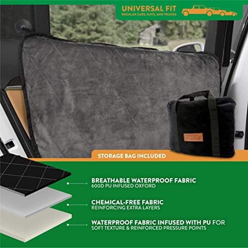 Plush Paws Products Velvet Car Door Protector | Washable & Waterproof Interior Door Cover for Car, Truck, SUV | One Size Fit Most Nonslip, Tear Resistant Door Guard | Set of 2 London Grey