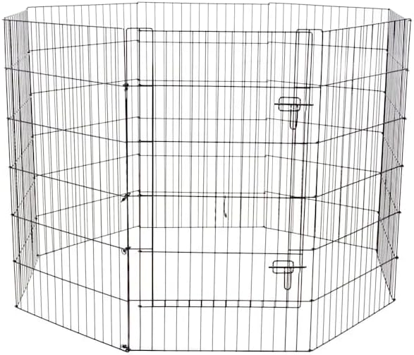 EveryYay by Petco Foldable Indoor/Outdoor Pet Exercise Pen Black: Without Feet 48" H