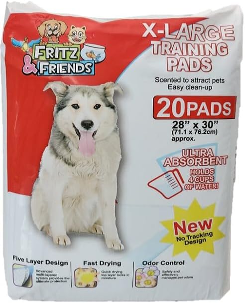 Dog Training Pads, Extra Large Ultra Absorbent 20 Count by Fritz & Friends