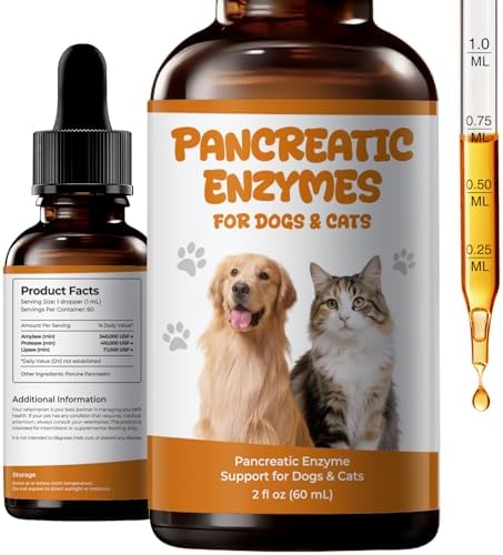 Pancreatic Enzymes for Dogs Drops, Pancreatin Digestive Enzyme for EPI