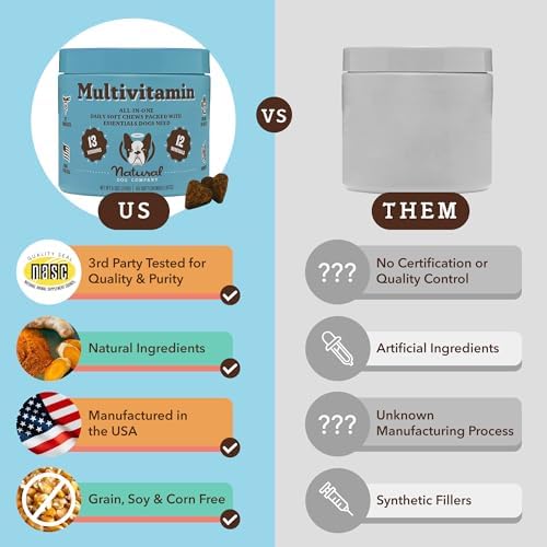 Natural Dog Company Dog Supplements for Seniors & Active Dogs - Multivitamin Chews & Hip & Joint Relief - Complete Nutritional Support for Joint Health, Vitamins for Dogs, Energy, & Vitality