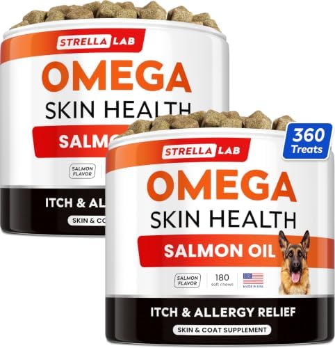 Omega 3 for Dogs - Fish Oil Skin & Coat Supplement, Itch & Allergy Support