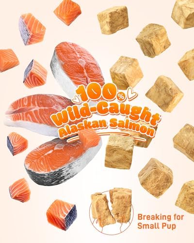 Freeze Dried Salmon Dog Treats,Single Ingredient,for All Dogs-4oz