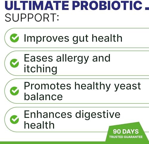 Probiotic, Enzyme, Prebiotic, Dog Chews for Digestive Support - Helps with Stool Consistency, Gas, Constipation, Diarrhea - 120Ct (Poultry)