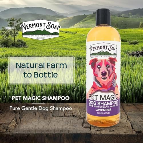 VERMONT SOAP Organic Pet Shampoo, Lavender Natural Dog Shampoo, 16 oz