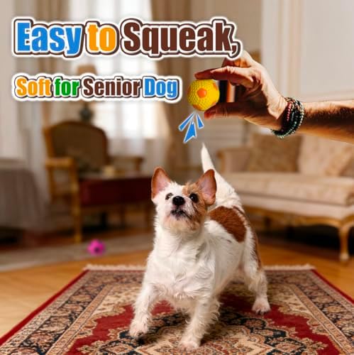 Latex Squeaky Dog Toys, Small Dogs & Mini Breeds, Soft Soccer Ball 2.0in, 3-Pack