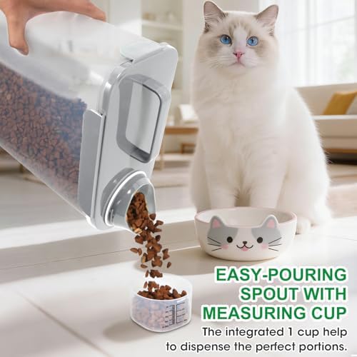 TBMax 10 lbs Cat Dog Food Storage Container, 10 lbs, Gray