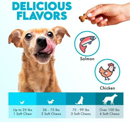 Omega 3 Chews for Dogs - 150Pcs - Dog Skin and Coat Supplement - Rich in EPA & DHA Fatty Acids - Itching Skin Relief Chews - Reduce Hair Shedding - Made with Fish Oil - Chicken