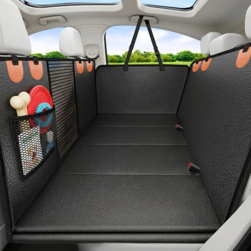 URPOWER PU Leather Hard Bottom Dog Car Seat Cover - Back Seat Extender