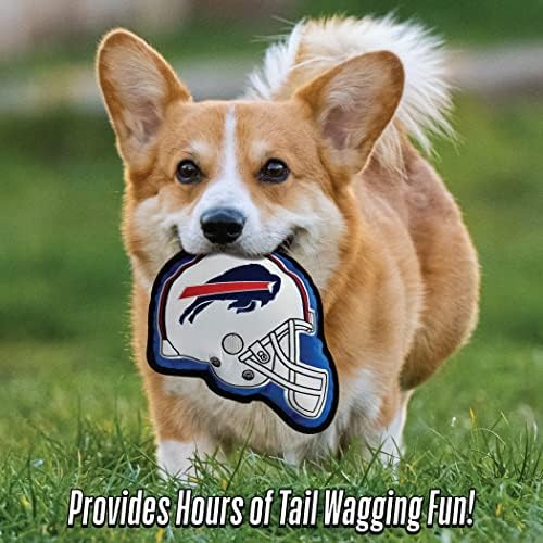 The 1st Ever Tough but Smooth Dog Toy NFL Buffalo Bills Football Helmet Tough Pet Toy. A Premium Quality Doggie Toy with Built-in Squeaker. Sports Fans Favorite Chew Toy