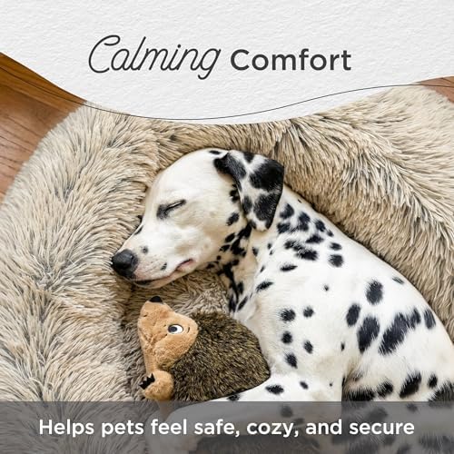 Best Friends by Sheri Calming Donut Dog Bed, X-Small, Taupe, 18"x18"