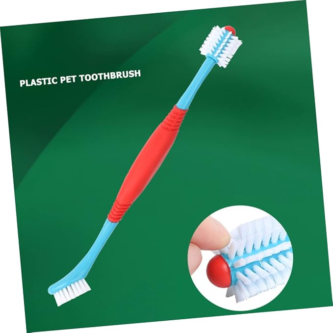 FRCOLOR 8pcs Double-Head Dog Toothbrush Pet Hair Cleaner Brush Soft-bristles Puppy Toothbrush