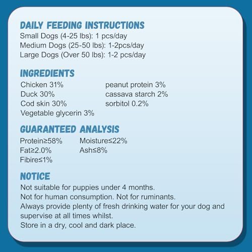 Pawmate Dog Treats Chicken Duck Wrapped Cod Skin Sticks Chewy Snacks 10.6oz