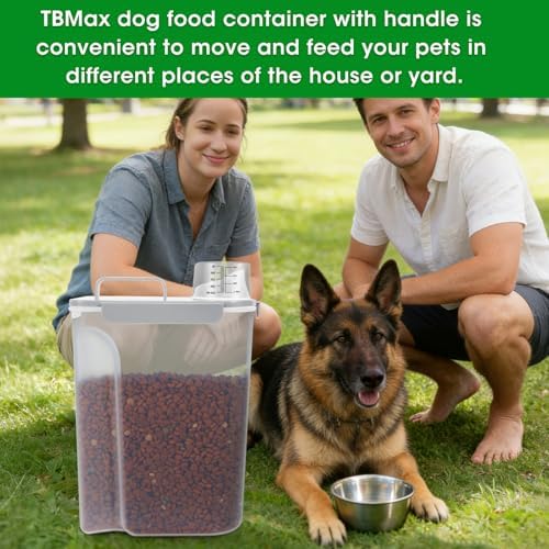 TBMax 10 lbs Cat Dog Food Storage Container, 10 lbs, Gray
