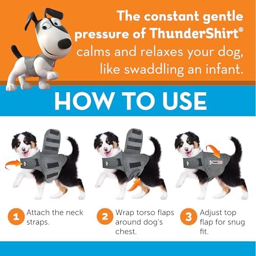 ThunderShirt for Dogs Calming Anxiety Vest, XXS, Small, Gray
