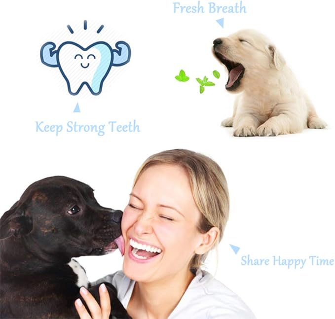 Orgrimmar 4 Pcs 3-Sided Pet Toothbrush Dog Cat Mouth Dental Teeth Care | Pet Brush for Bad Breath Tartar Cleaning