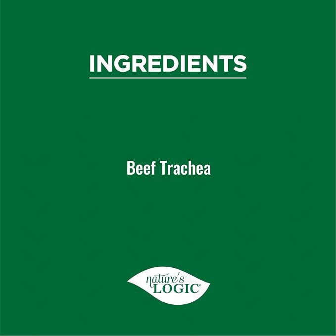 Nature's Logic Beef Trachea Dog Chew Treat - 100% USDA Prime Beef, All Natural Single Ingredient Dog Snack - Promotes Dental Hygiene - High Protein, Carnivore Recreation - Beef Trachea Treat, 1lb
