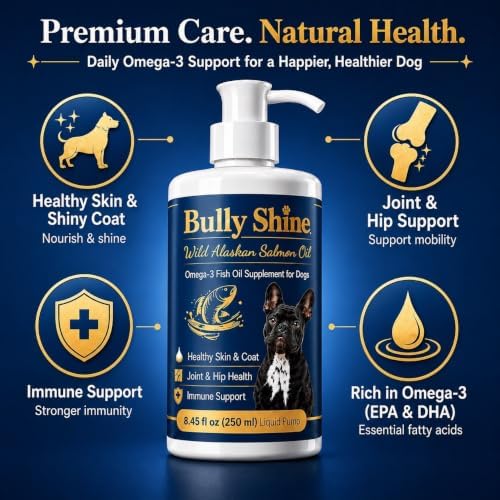 Wild Alaskan Salmon Oil for Dogs, 8.45 fl oz (250 ml) – Omega-3 Fish Oil with EPA & DHA for Skin & Coat, Shedding, Joint & Hip Support, Immune Support, Easy Daily Pump