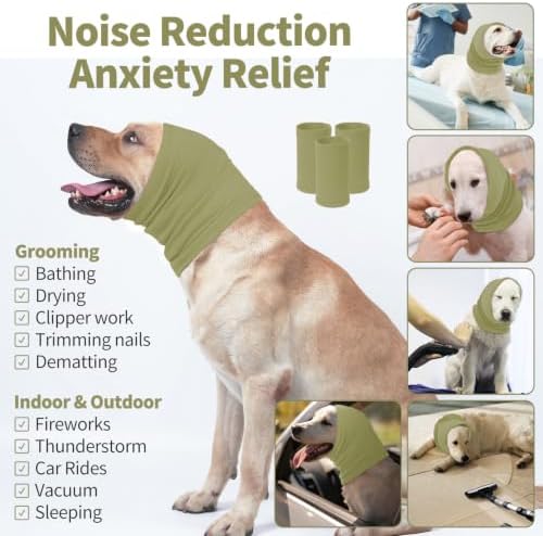 Nanaki Dog Calming Hoodie Dog Hematoma Ear Wraps for Dogs-Ear Protection | Grooming and Force Drying Dog Ear Protector,Dog Ear Muffs Head Warp For Fireworks Anxiety Relief,Ear Protection Head Cover