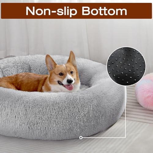JOLLYVOGUE 20" Calming Donut Dog & Cat Bed