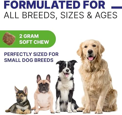 Probiotic, Enzyme, Prebiotic, Dog Chews for Digestive Support - Helps with Stool Consistency, Gas, Constipation, Diarrhea - 120Ct (Poultry)
