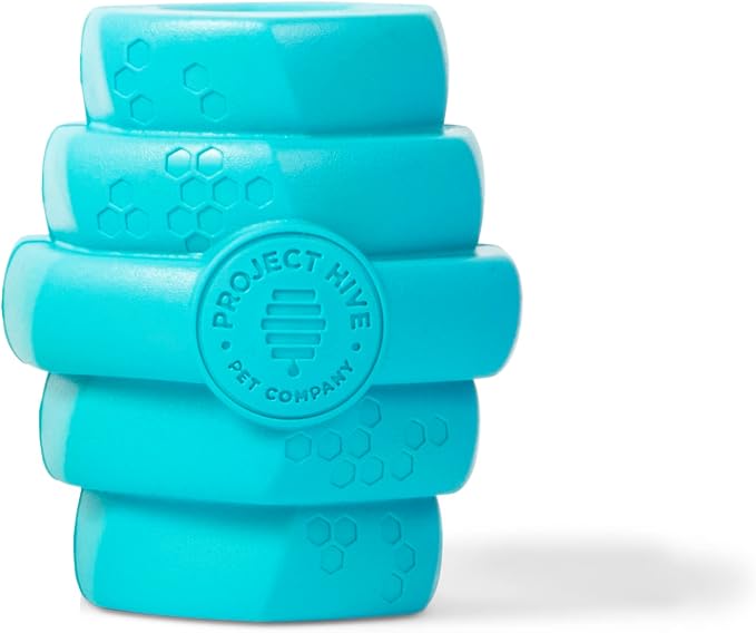 Hive Chew Toy for M/L Dogs – Blue/Soothing Vanilla Scent – Chew, Fetch, & Treat-Dispensing Enrichment Toy, Floats, Made in USA, Pairs with Hive Chew Sticks for M/L Dogs for Longer-Lasting Play