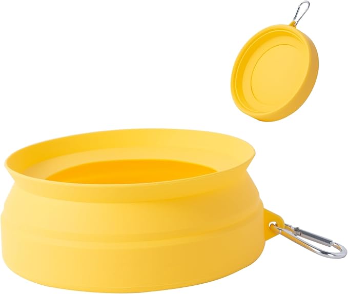 SLSON Spill Proof Dog Water Bowl for Cars, Yellow