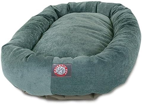 Majestic Pet Micro Velvet Dog Bed, 32 Inch Medium, Round, Washable, Azure