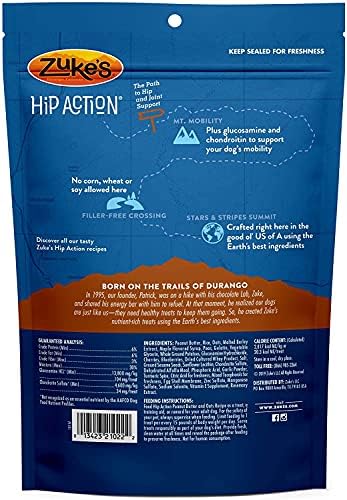Zuke's Hip Action Hip & Joint Dog Treats Peanut Butter & Oats Recipe, 16 OZ