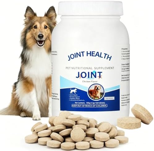 Dog Joint Health Supplement Chews, Glucosamine & Chondroitin for Hip and Joint Support, Chicken Flavor Soft Chews for Dogs, 100 Tablets