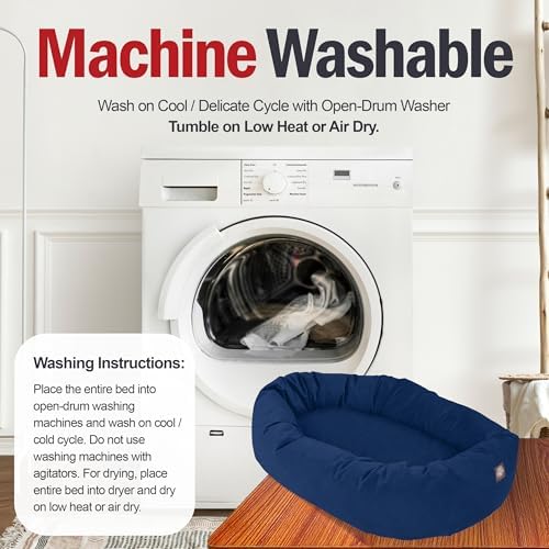 Majestic Pet Suede Calming Dog Bed, 52 Inch X-Large, Washable, Navy