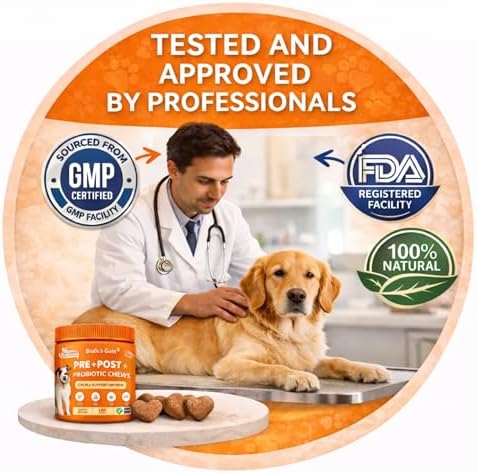 Biotic’s Gain Dog Skin & Coat Soft Chews Supplement – Omega-3 EPA & DHA, GLA, Zinc & Biotin to Support Healthy Skin and a Shiny Coat (120, Skin & Coat)