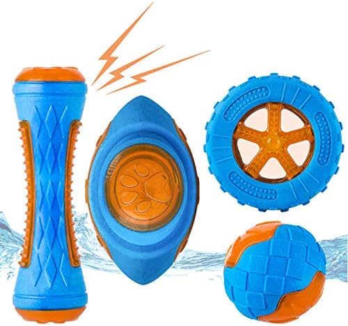 Dog Squeaky Toys Pack, Pool Toys, Floating, 4Pcs