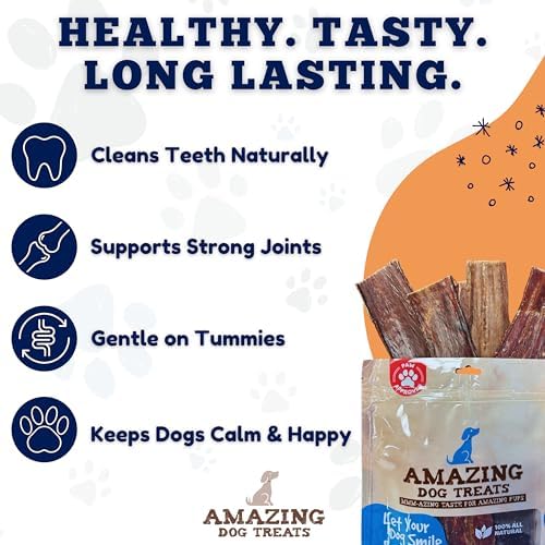 Amazing Dog Treats - Beef Esophagus Jerky for Dogs (5-6 Inch - 25 Pc/Pack) - Gullet Dog Chews