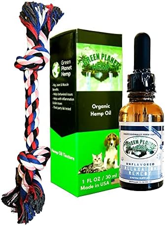 Green Planet Hemp | Free Toy | 1000MG Organic Tincture | Pet Hemp Oil for Dogs and Cats | 100% Natural and Non GMO | Offers your Pet Hip, Joint, and Muscle Support | Aids with Anxiety,Stress, and Pain