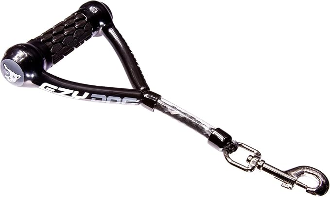 EzyDog Mongrel, 12" Short Dog Leash for Medium to Large Dogs - 12", Black | Strong Handle with Rubber Comfort Grip, Pyramid Handle Design, Keep Your Large Dog Close, Perfect for Control
