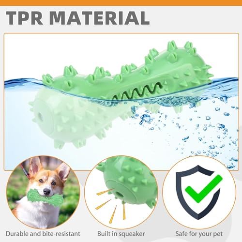 KOOLTAIL Floating Dog Bumper Toothbrush Chew Toy, Green