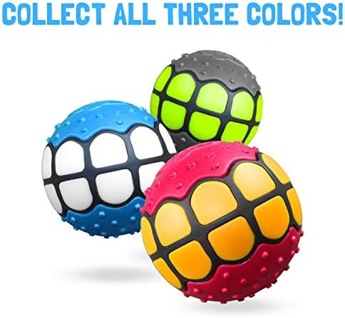 Dog Balls Toys - Squeaky Fetch Rubber Funny Ball Gifts for Large Medium Dogs (Pink Yellow)