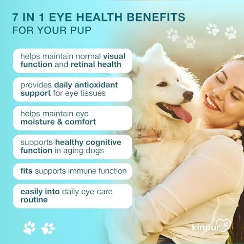 Eye Vitamins for Dogs - Vision Support, Tear Stains, Bright Eyes, 120 Chews