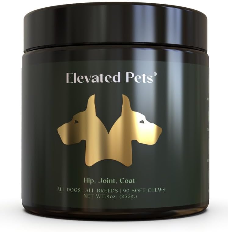 Fish Oil for Dogs - Omega 3 Skin & Coat Supplement with Glucosamine, Chondroitin, MSM & Turmeric - Hip & Joint Support Chews, EPA/DHA Dog Vitamin for Allergy Relief, 90 Soft Chews